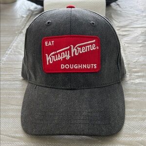 Krispy Kreme Gray and Red Logo Cap